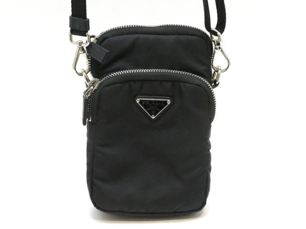 Prada Saffiano Leather Shoulder Bag Black